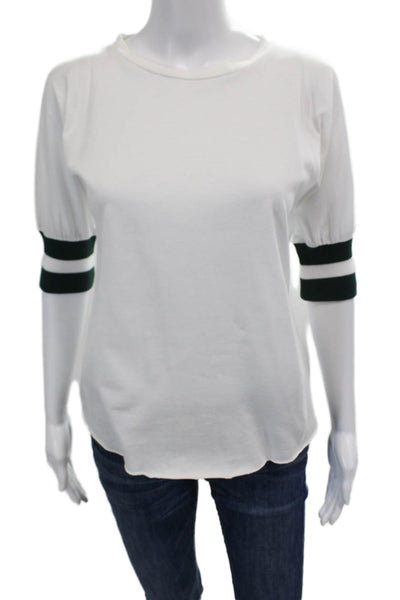 Maggie Marilyn Womens Cotton Short Sleeve Round Neck Top White Size M
