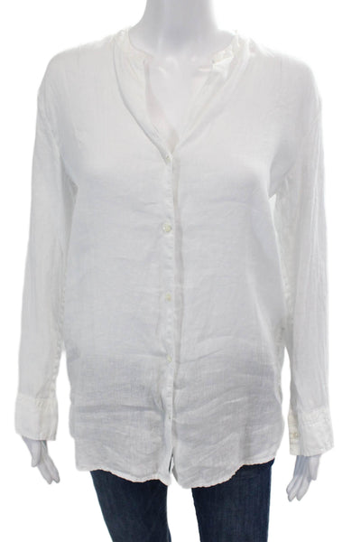 Standard James Perse Womens Cotton Long Sleeve Button Up Top White Size 0