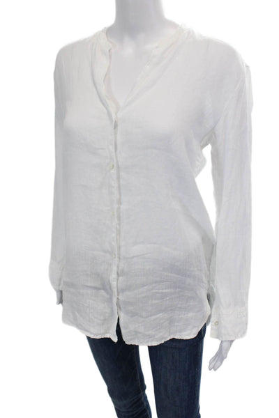Standard James Perse Womens Cotton Long Sleeve Button Up Top White Size 0
