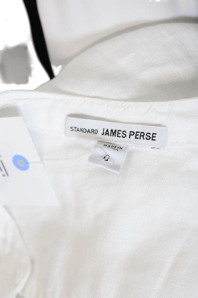 Standard James Perse Womens Cotton Long Sleeve Button Up Top White Size 0
