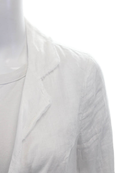 Stark Womens Cotton Button Long Sleeve Lined Collared Top White Size S
