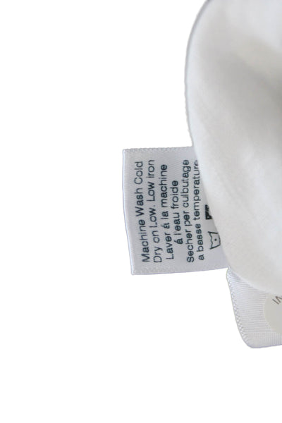 Stark Womens Cotton Button Long Sleeve Lined Collared Top White Size S
