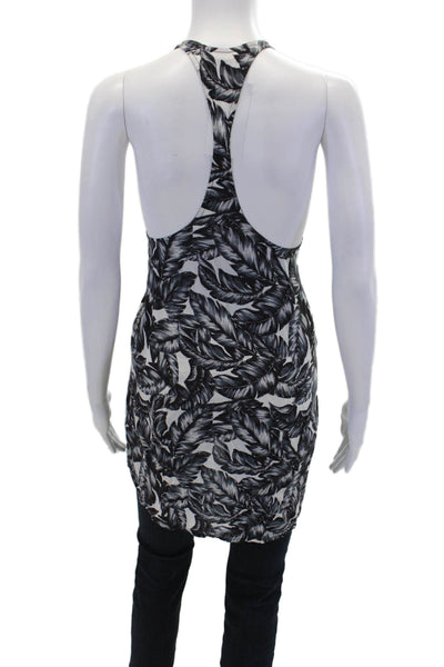 Mikoh Womens Leaf Print Sleeveless Scoop Neck Tank Top Gray Size 2