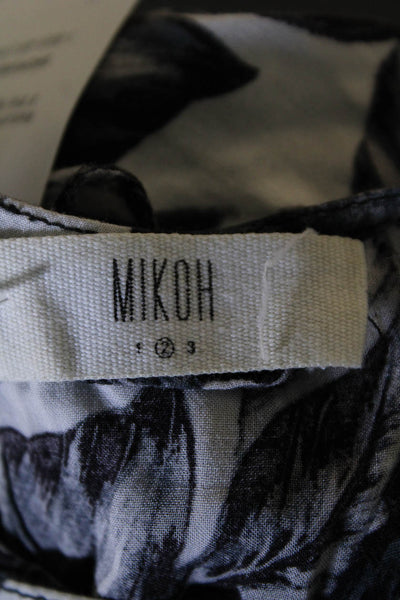 Mikoh Womens Leaf Print Sleeveless Scoop Neck Tank Top Gray Size 2