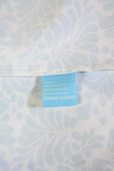 J. Mclaughlin Women's 3/4 Sleeves Quarter Button Blue Floral Blouse Size XS