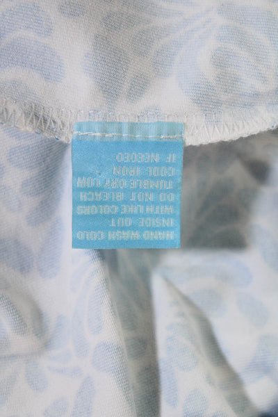 J. Mclaughlin Women's 3/4 Sleeves Quarter Button Blue Floral Blouse Size XS
