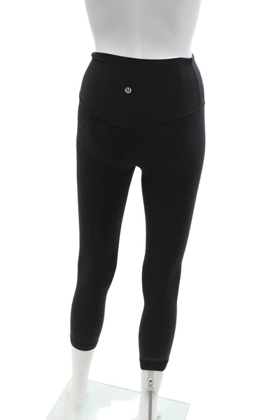 Lululemon Womens Spandex Lined Cropped Ankle Leggings Black Size XS