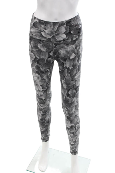 Athleta Womens Textured Lined Ankle Floral Print Leggings Gray Size XS