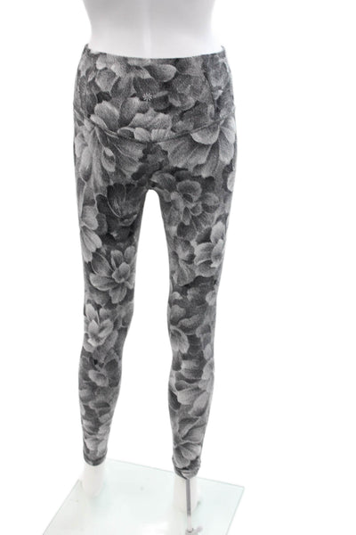 Athleta Womens Textured Lined Ankle Floral Print Leggings Gray Size XS
