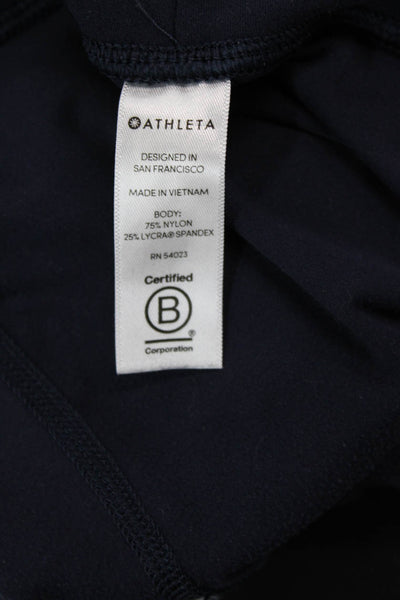 Athleta Womens Textured Lined Cropped Slim Leggings Navy Blue Size XS