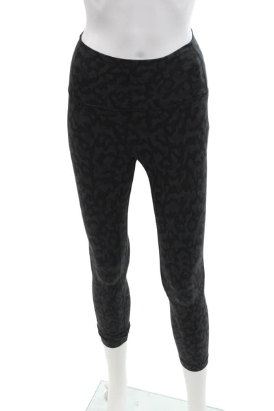 Lululemon Womens Textured Lined High Waisted Animal Print Leggings Camo Size XS
