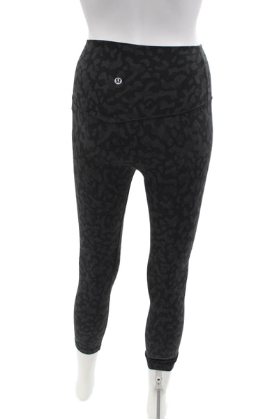Lululemon Womens Textured Lined High Waisted Animal Print Leggings Camo Size XS