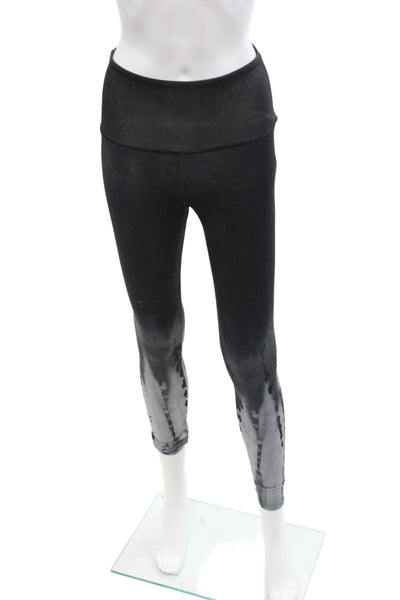 ONZIE Womens Textured Lined Slim Leg Ombre Print Leggings Black Size XS