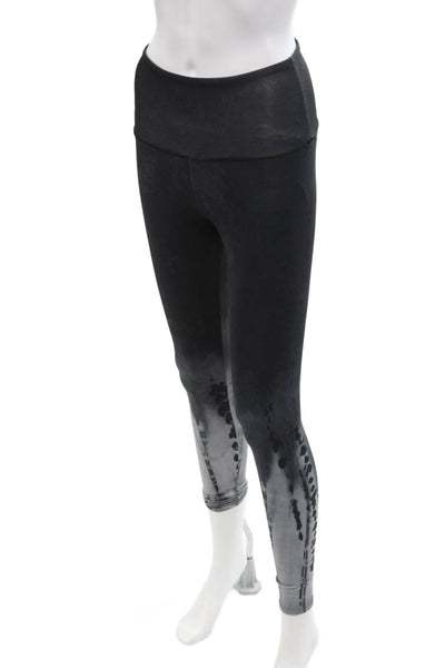 ONZIE Womens Textured Lined Slim Leg Ombre Print Leggings Black Size XS