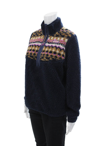 Vineyard Vines Women's Long Sleeves Quarter Zip Pullover Sweater Blue Size XS