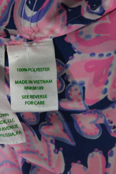 Lilly Pulitzer Women's Round Neck Long Sleeves Multicolor Floral Blouse Size XS
