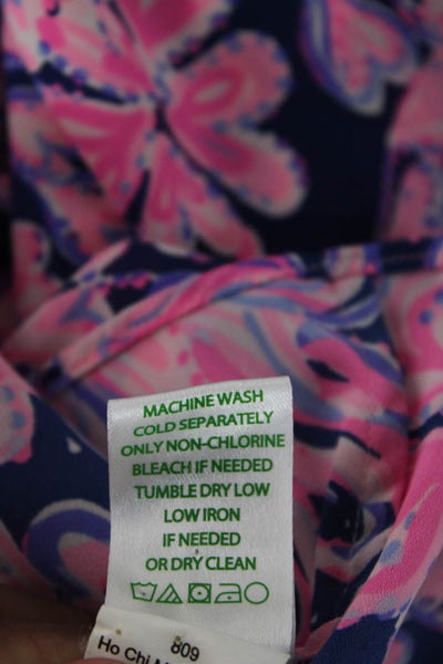 Lilly Pulitzer Women's Round Neck Long Sleeves Multicolor Floral Blouse Size XS