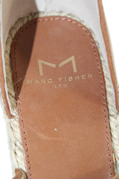 Marc Fisher Womens Textured Open Toe Slingback Wedge Heels Brown Size 6