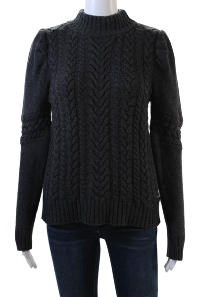 Generation Love Womens Cable Knit Turtleneck Sweater Gray Size Extra Small