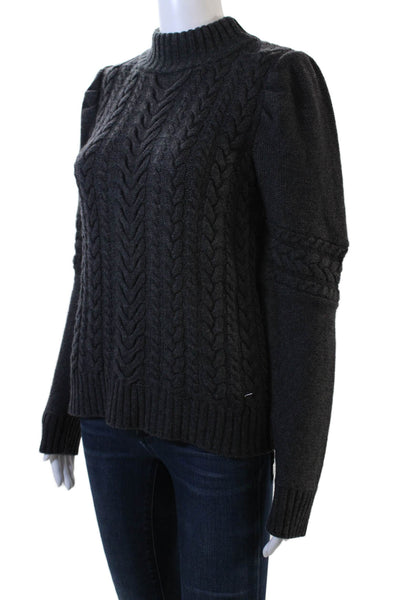Generation Love Womens Cable Knit Turtleneck Sweater Gray Size Extra Small