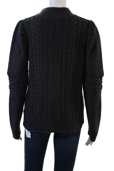 Generation Love Womens Cable Knit Turtleneck Sweater Gray Size Extra Small
