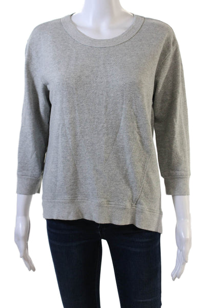 Wilt Womens Long Sleeves Sweatshirt Heather Gray Cotton Size Extra Small