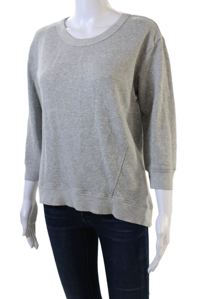Wilt Womens Long Sleeves Sweatshirt Heather Gray Cotton Size Extra Small