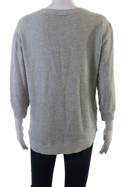 Wilt Womens Long Sleeves Sweatshirt Heather Gray Cotton Size Extra Small
