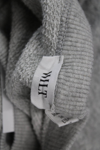 Wilt Womens Long Sleeves Sweatshirt Heather Gray Cotton Size Extra Small