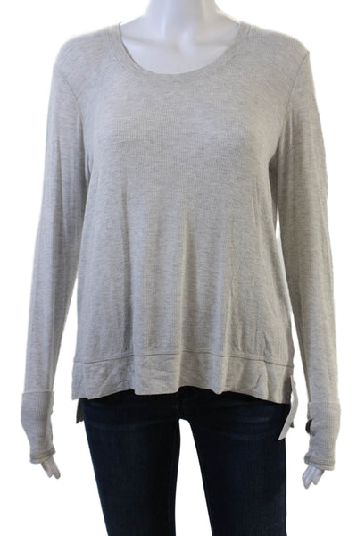 Feel the Piece Terre Jacobs Womens Ribbed Sweatshirt Gray Size Extra Small