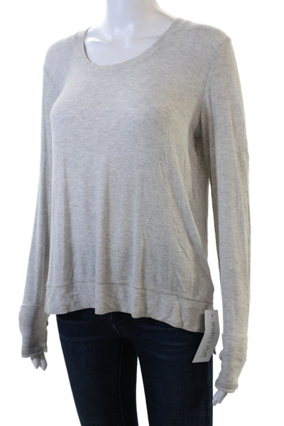Feel the Piece Terre Jacobs Womens Ribbed Sweatshirt Gray Size Extra Small