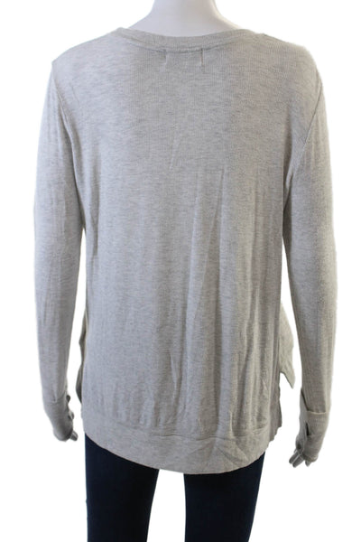 Feel the Piece Terre Jacobs Womens Ribbed Sweatshirt Gray Size Extra Small