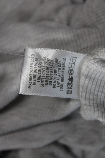 Feel the Piece Terre Jacobs Womens Ribbed Sweatshirt Gray Size Extra Small