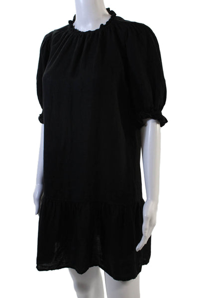 Velvet by Graham & Spencer Womens Linen Long Sleeves Dress Black Size Extra Smal