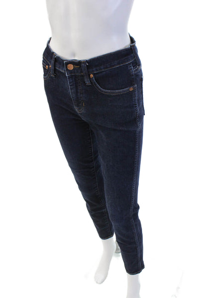 J Crew Womens Cotton Five Pocket Flared Leg Casual Jeans Dark Blue Size 26