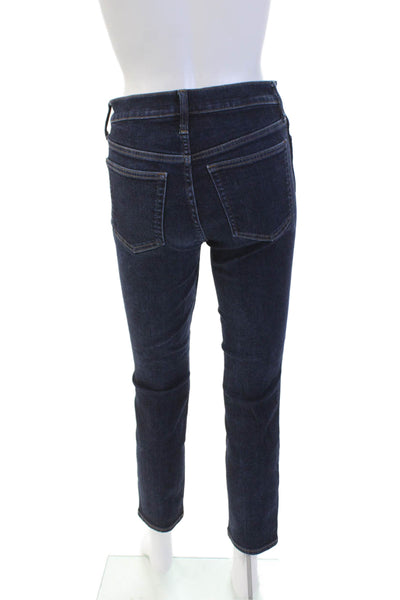 J Crew Womens Cotton Five Pocket Flared Leg Casual Jeans Dark Blue Size 26