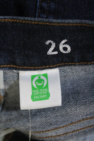 J Crew Womens Cotton Five Pocket Flared Leg Casual Jeans Dark Blue Size 26