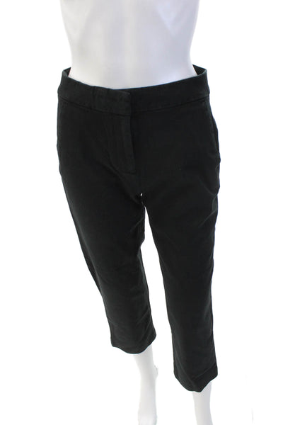 J Crew Womens Zipper Fly Mid Rise Kate Cropped Trouser Pants Black Size 2P