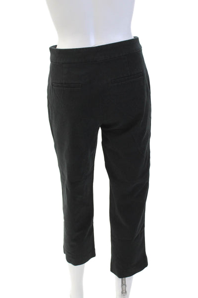 J Crew Womens Zipper Fly Mid Rise Kate Cropped Trouser Pants Black Size 2P