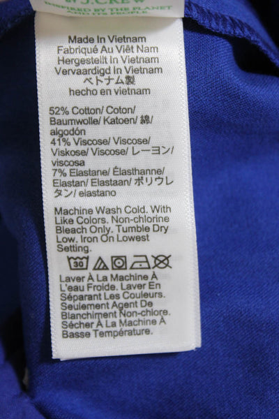 J Crew Womens Zipper Fly Mid Rise Pleated Kate Trouser Pants Blue Cotton Size 4p
