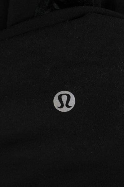 Lululemon Womens High Rise Velvet Trim Cropped Leggings Black Size 4