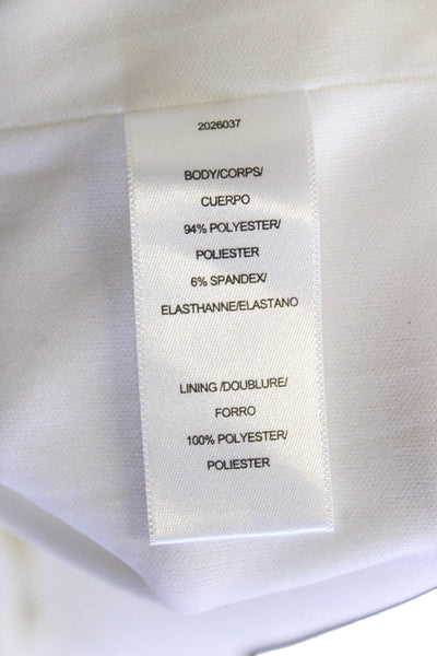 Halston Women's Collared Sleeveless Key Hole Workwear Blouse White Size 6