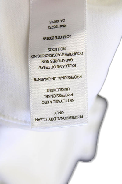 Halston Women's Collared Sleeveless Key Hole Workwear Blouse White Size 6