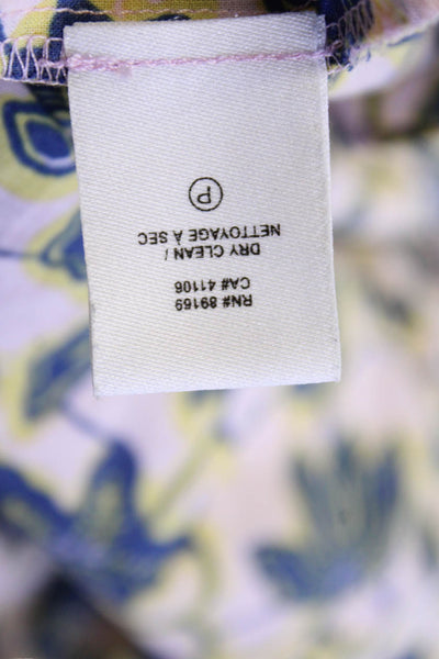 Derek Lam 10 Crosby Women's Long Sleeves Tassel Cotton Floral Blouse Size 2