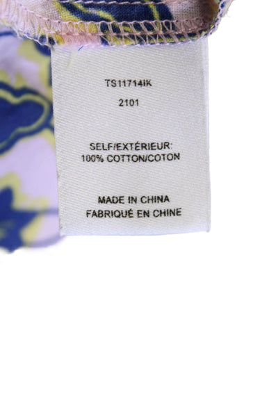 Derek Lam 10 Crosby Women's Long Sleeves Tassel Cotton Floral Blouse Size 2