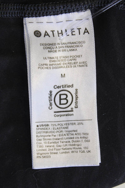 Athleta Women's Midrise Fitted Athletic Workout Cropped Legging Black Size M