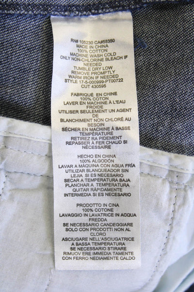 Joie Women's Tie Belt Dark Wash Pleated Front Straight Leg Pants Blue Size 4