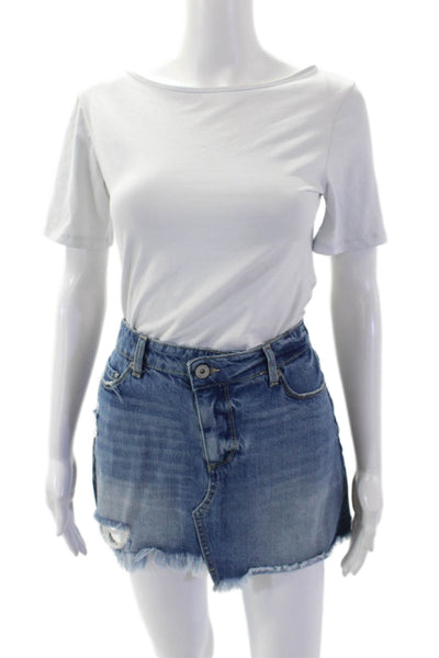 Joie Women's Tie Belt Dark Wash Pleated Front Straight Leg Pants Blue Size 4