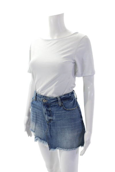 Joie Women's Tie Belt Dark Wash Pleated Front Straight Leg Pants Blue Size 4