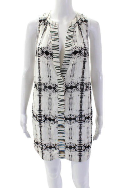 Bec & Bridge Women's Sleeveless Silk Button Down Mini Shirt Dress Black Size 2